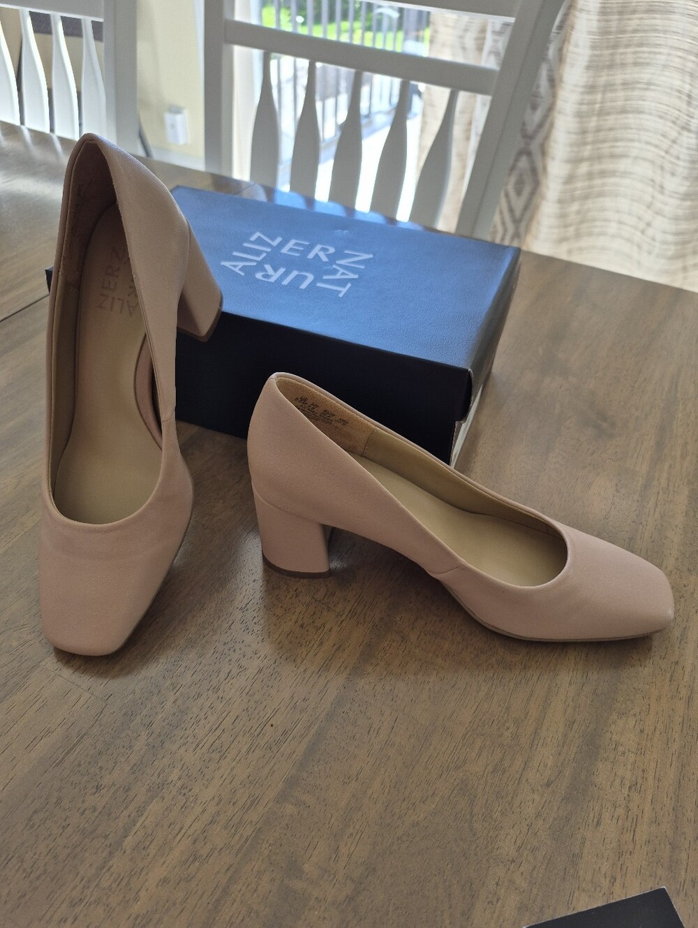 Naturalizer Blush Pink Block Heel Pumps